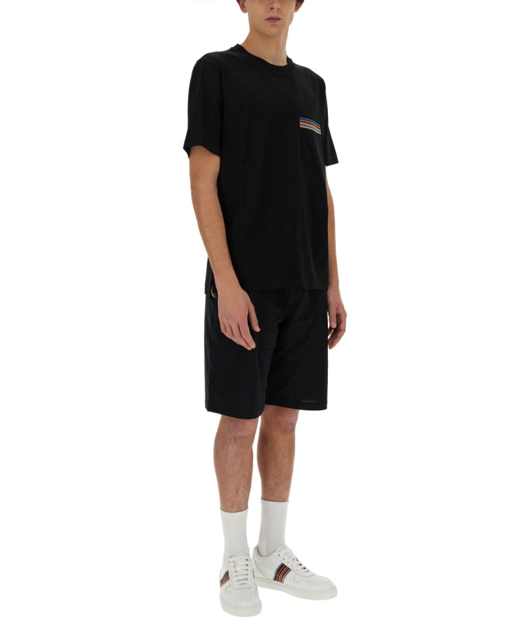 PAUL SMITH Черная хлопковая футболка, фото 2