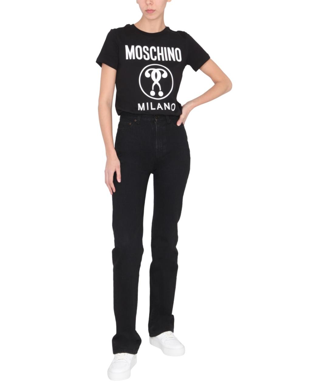 MOSCHINO Черная хлопковая футболка, фото 3