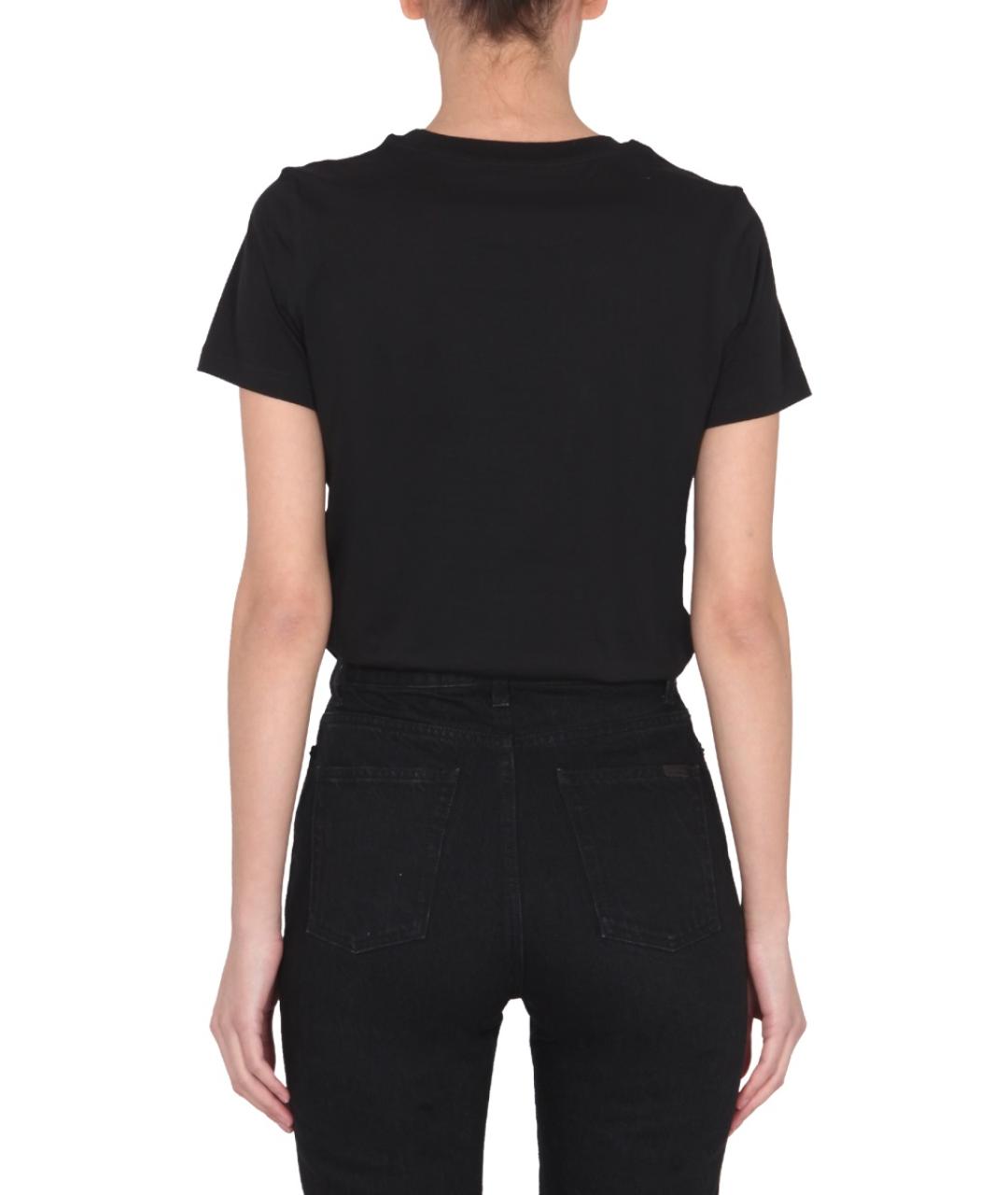 MOSCHINO Черная хлопковая футболка, фото 4