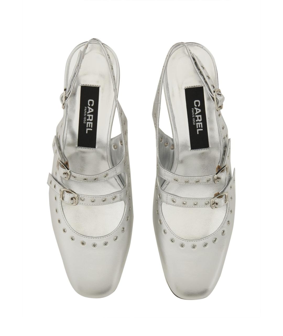 CAREL Серебряные кожаные туфли, фото 5
