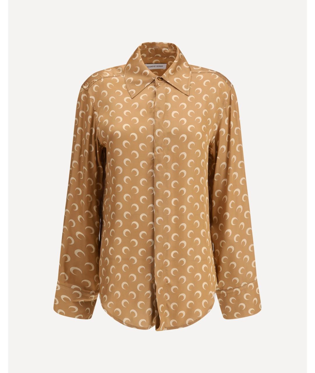 MARINE SERRE Бежевая вискозная рубашка, фото 6