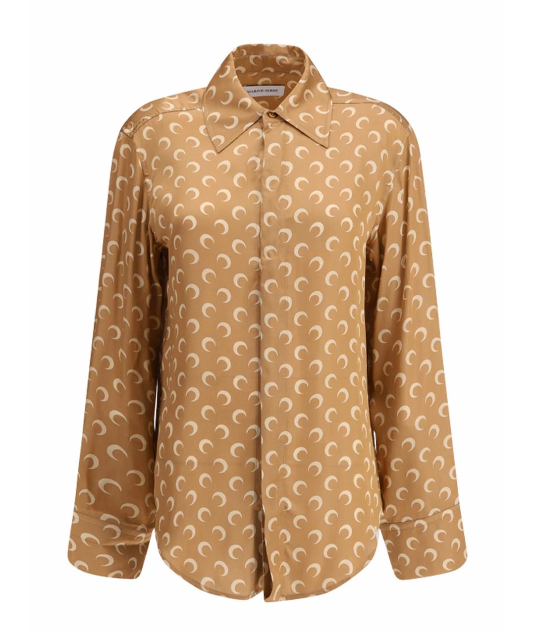 MARINE SERRE Бежевая вискозная рубашка, фото 1