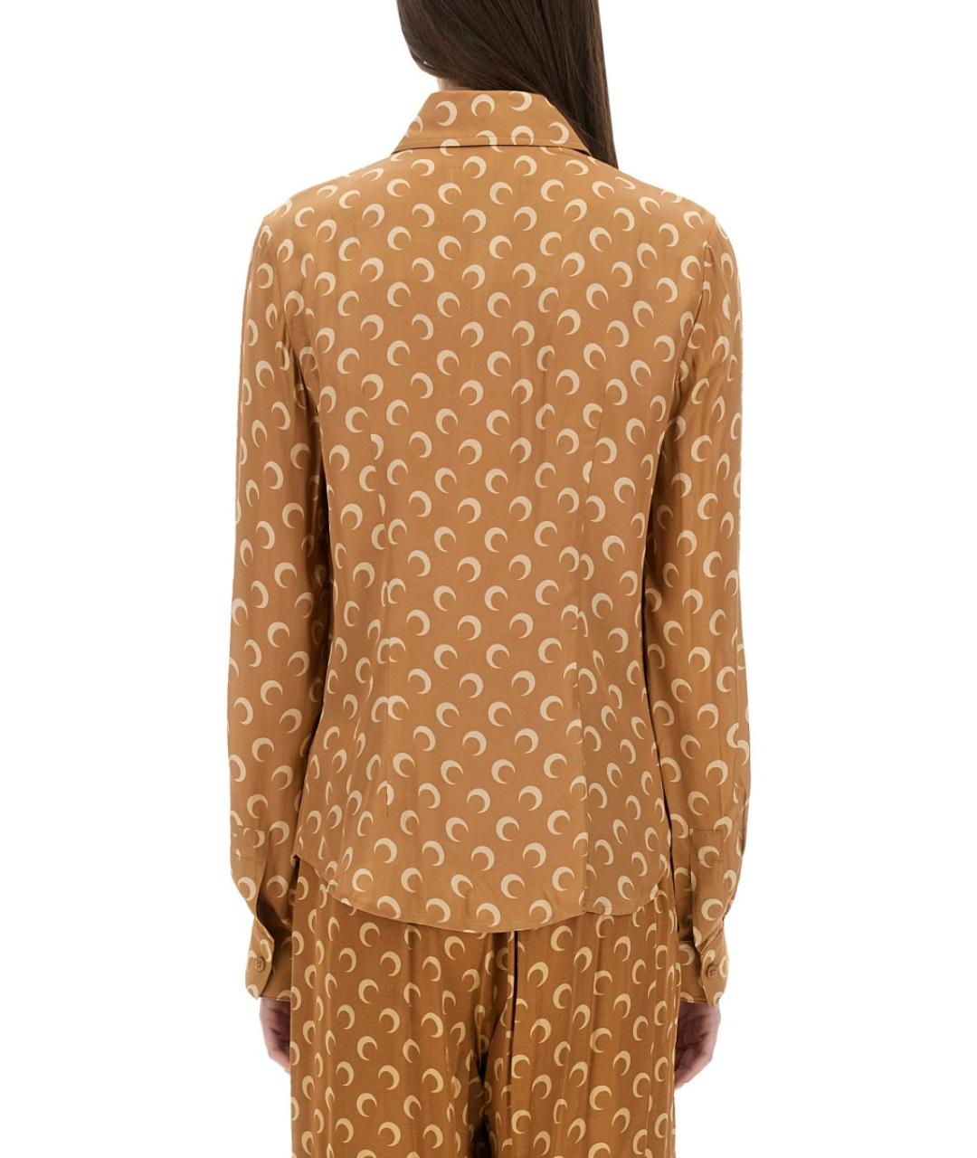 MARINE SERRE Бежевая вискозная рубашка, фото 4