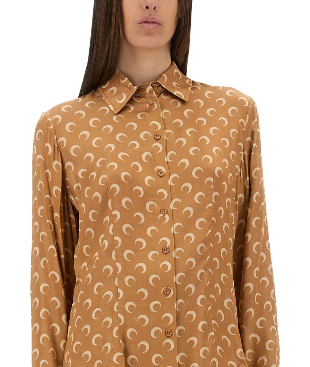 MARINE SERRE Бежевая вискозная рубашка, фото 5