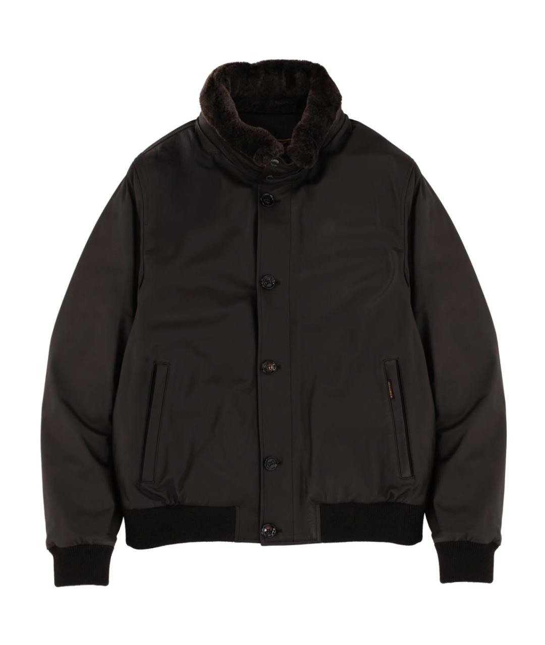 MOORER Коричневая кожаная куртка, фото 1