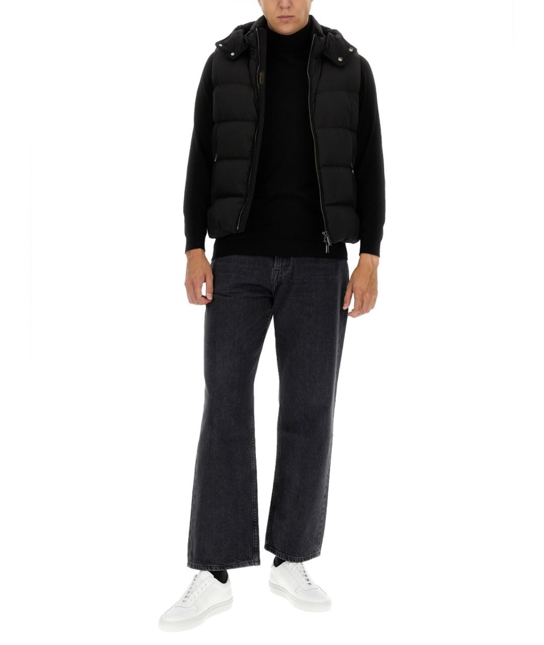 MOORER Черный полиэстеровый жилет, фото 3