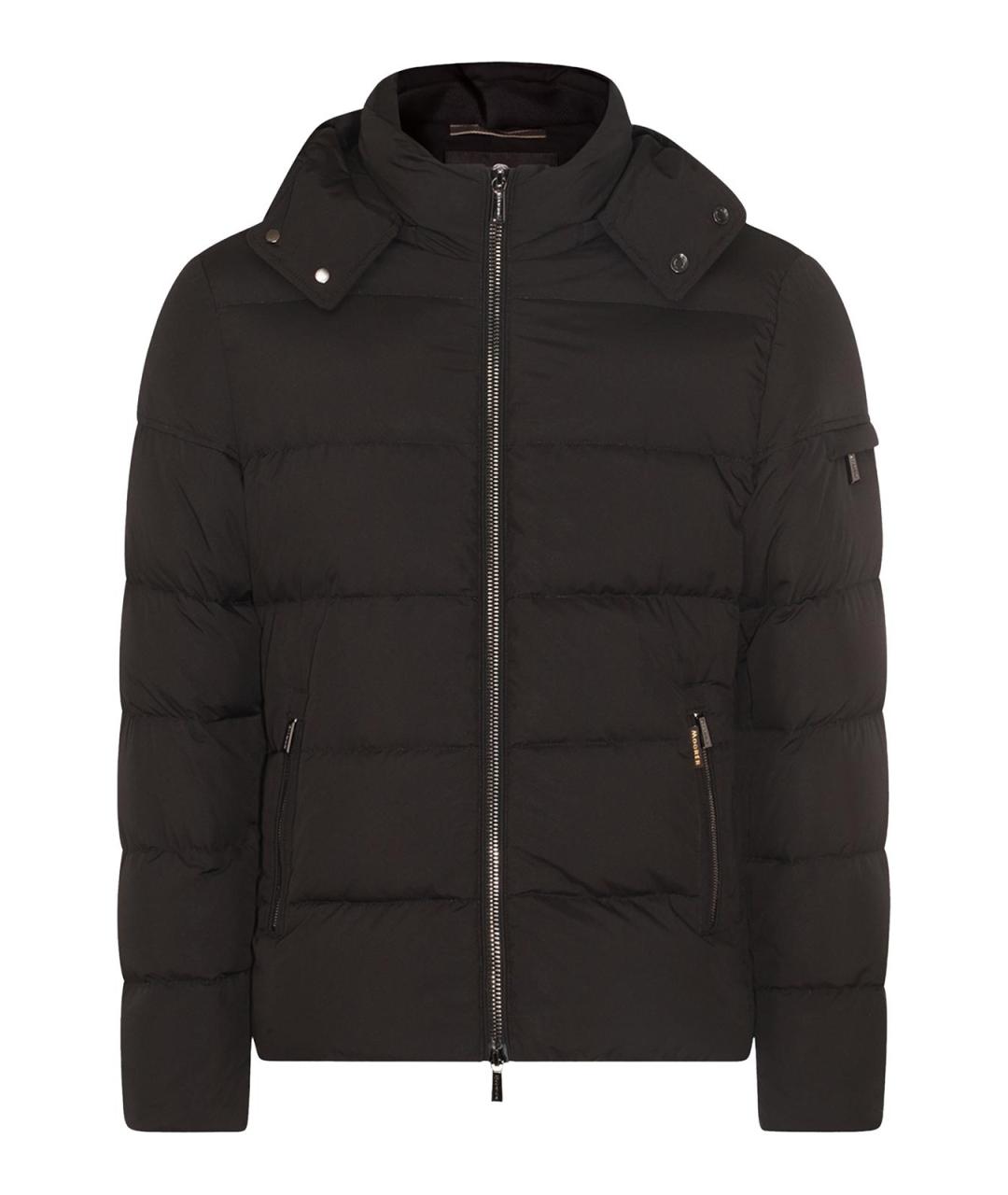 MOORER Черный полиэстеровый пуховик, фото 1