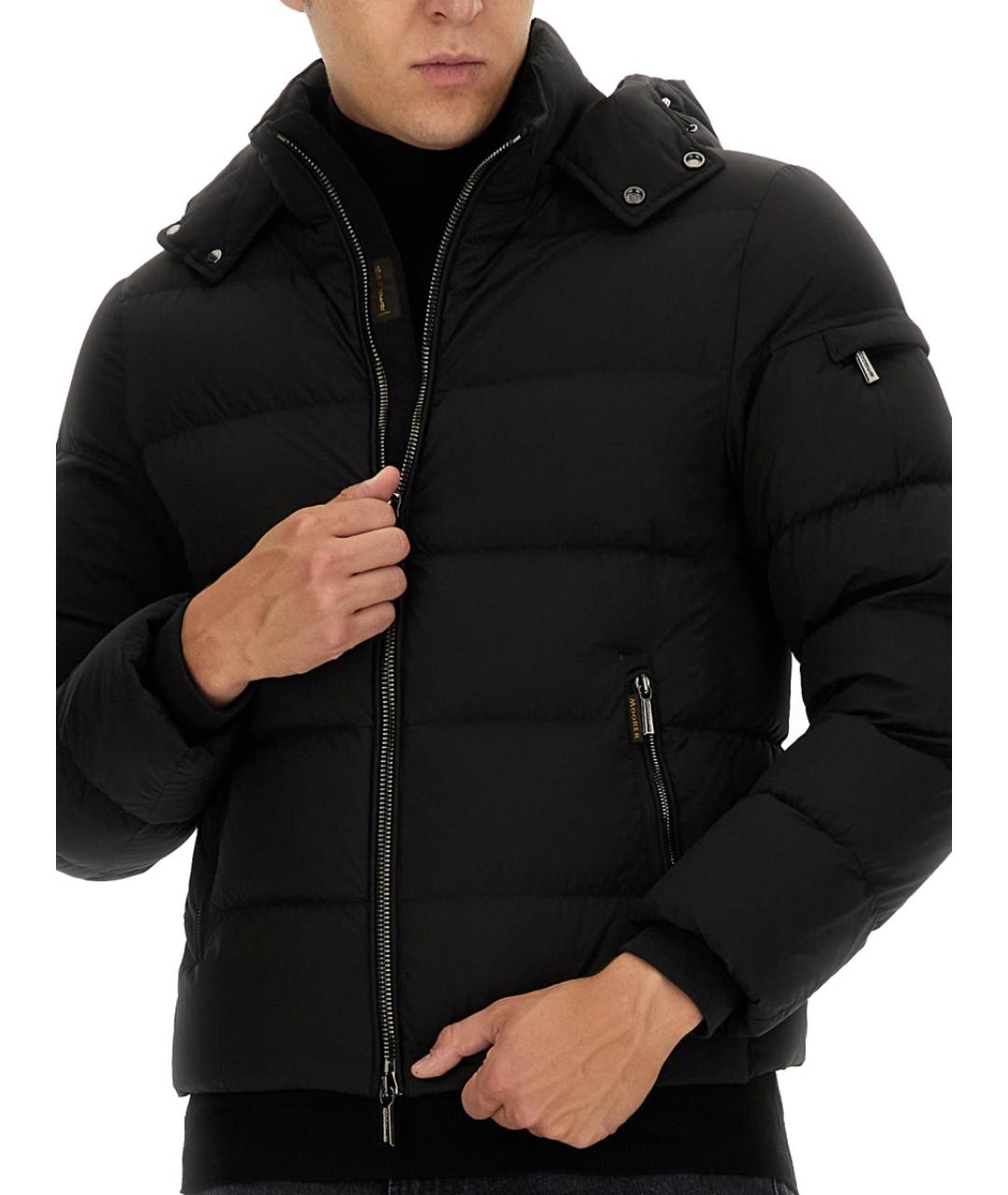 MOORER Черный полиэстеровый пуховик, фото 4