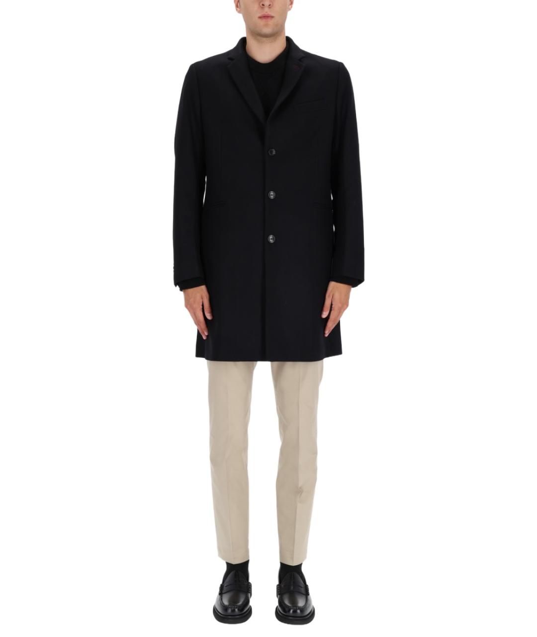 PS BY PAUL SMITH Черное шерстяное пальто, фото 5