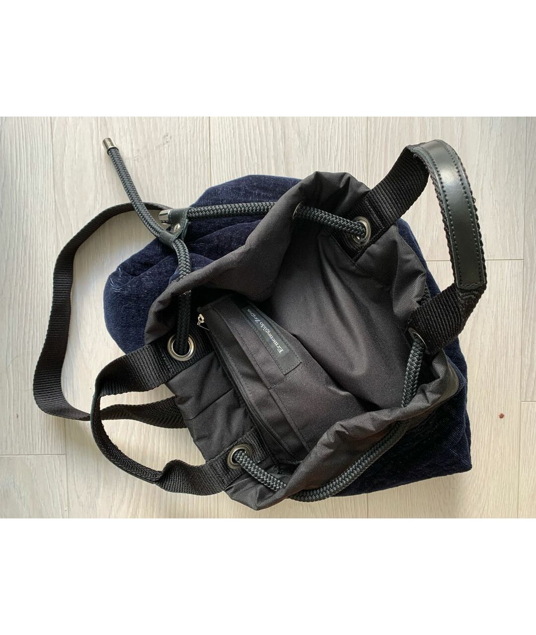 ERMENEGILDO ZEGNA Темно-синий твиловый рюкзак, фото 4