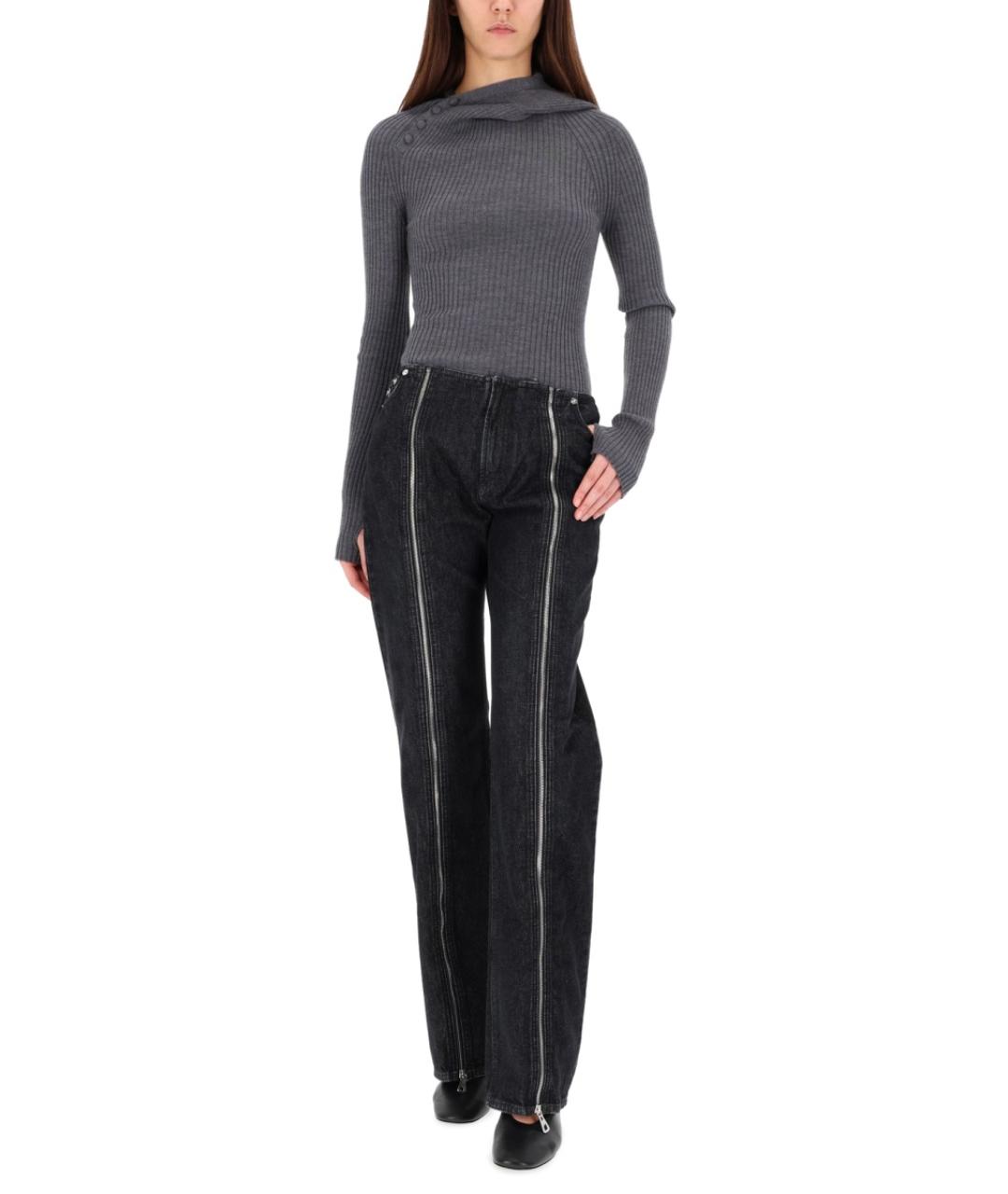 JEAN PAUL GAULTIER Черные хлопковые прямые джинсы, фото 2