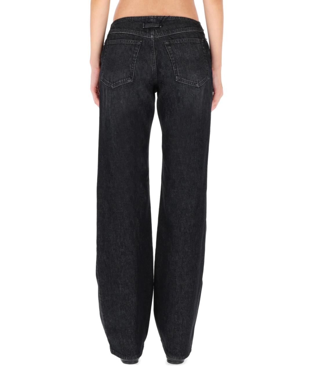 JEAN PAUL GAULTIER Черные хлопковые прямые джинсы, фото 4