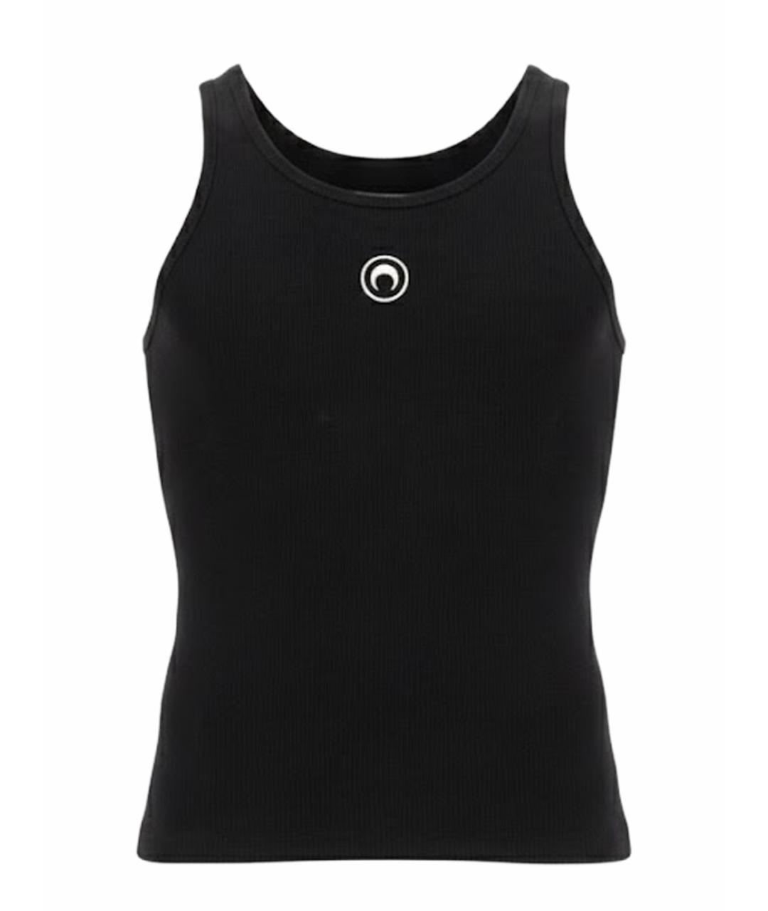 MARINE SERRE Черная хлопковая майка, фото 1