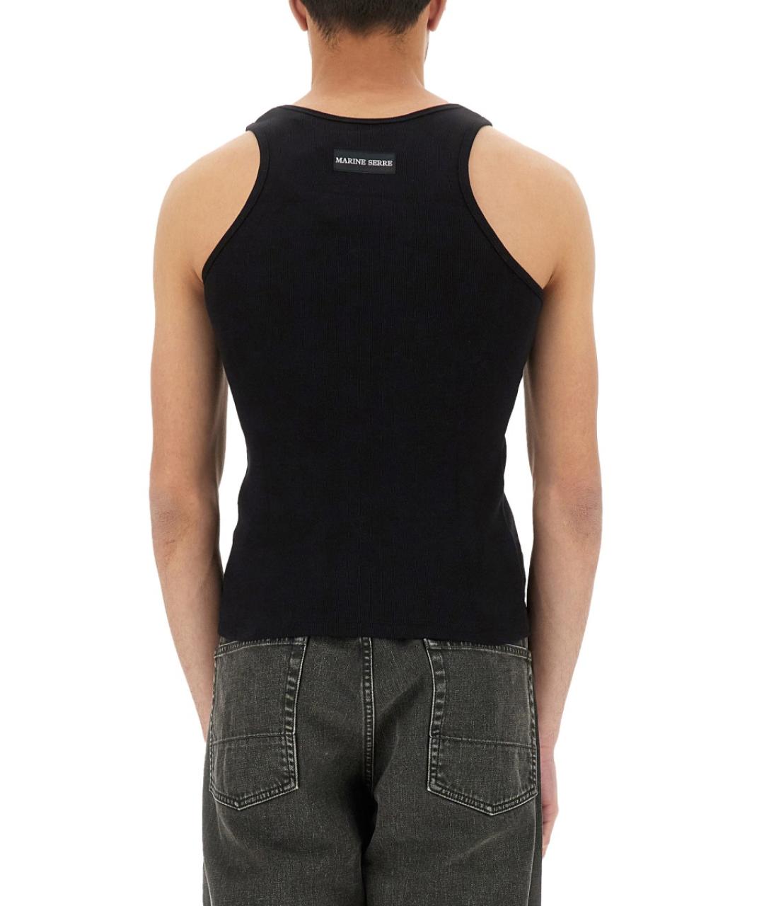 MARINE SERRE Черная хлопковая майка, фото 5