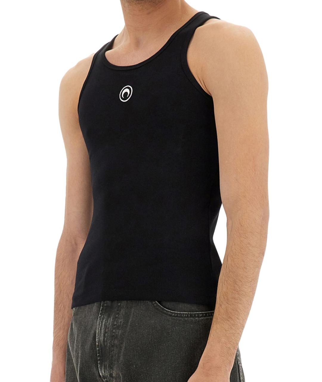 MARINE SERRE Черная хлопковая майка, фото 6