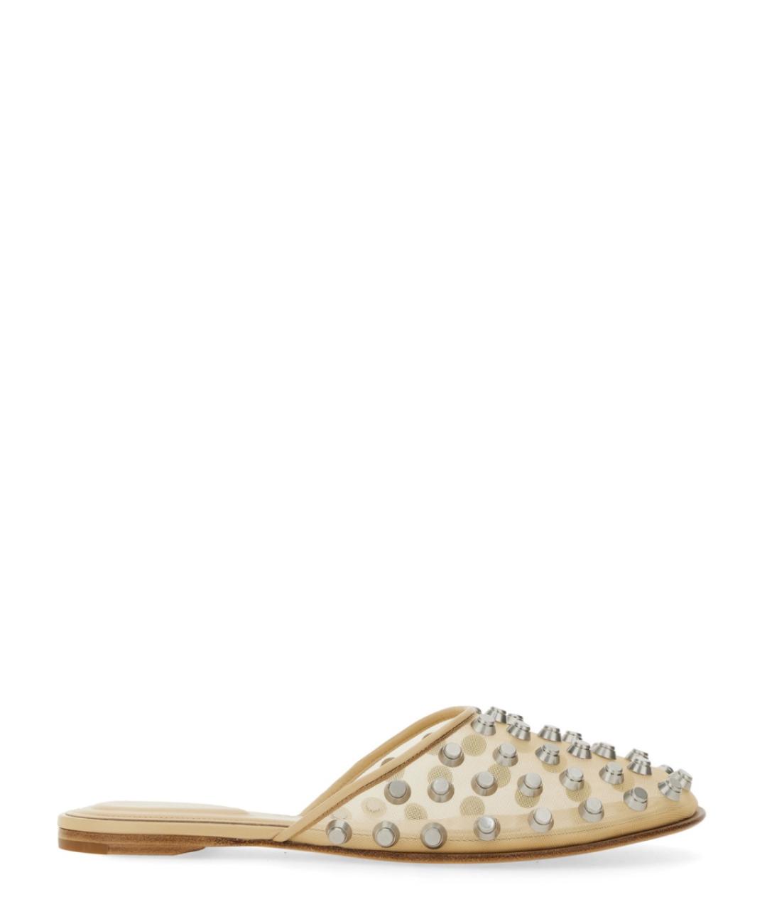 ALEXANDER WANG Бежевые кожаные шлепанцы, фото 1