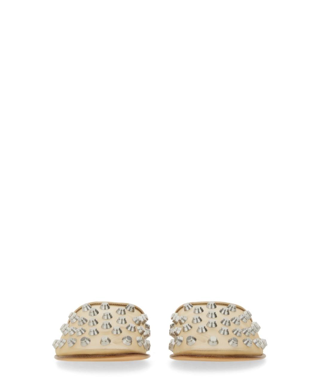 ALEXANDER WANG Бежевые кожаные шлепанцы, фото 4