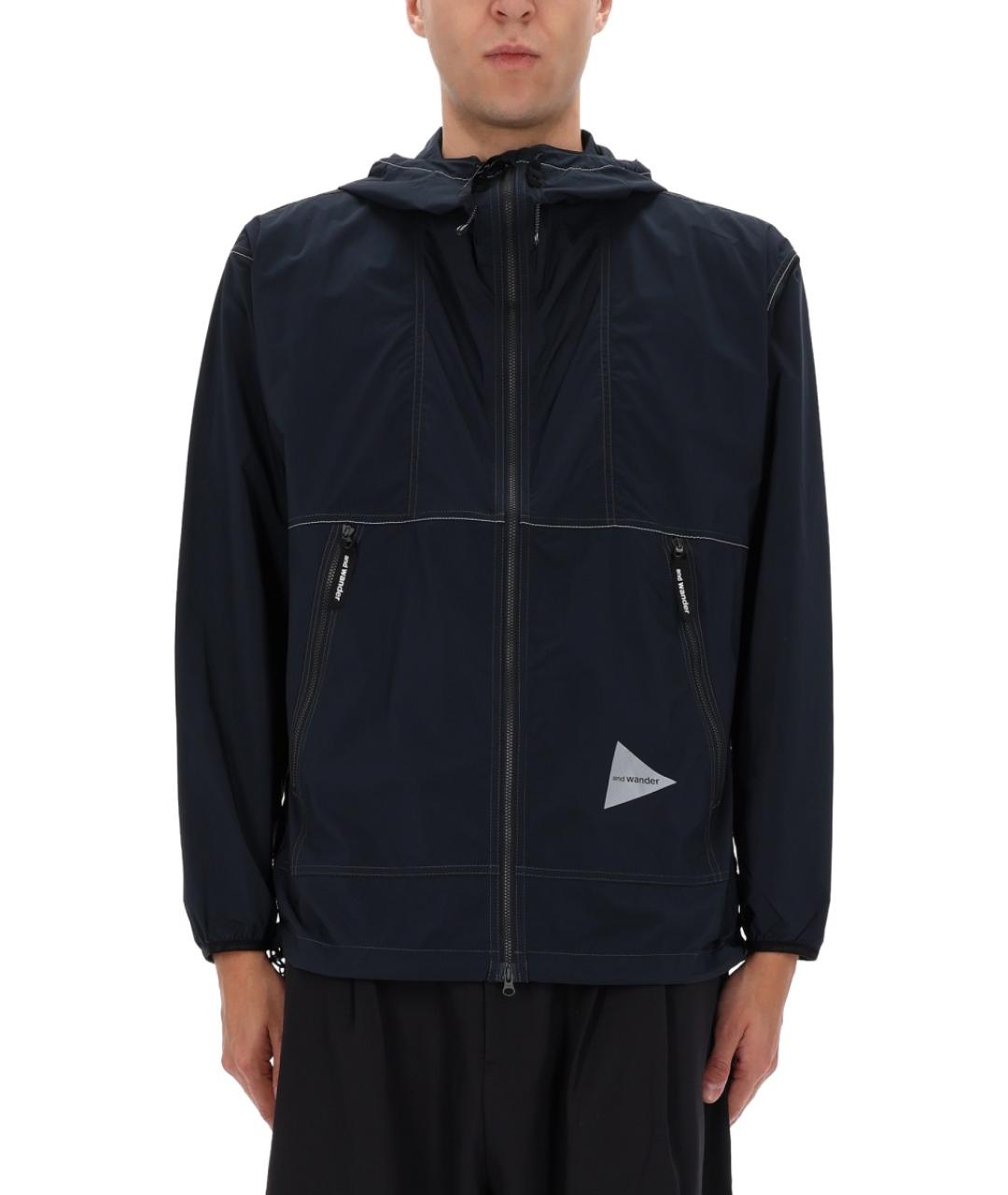 AND WANDER Синяя полиамидовая куртка, фото 4