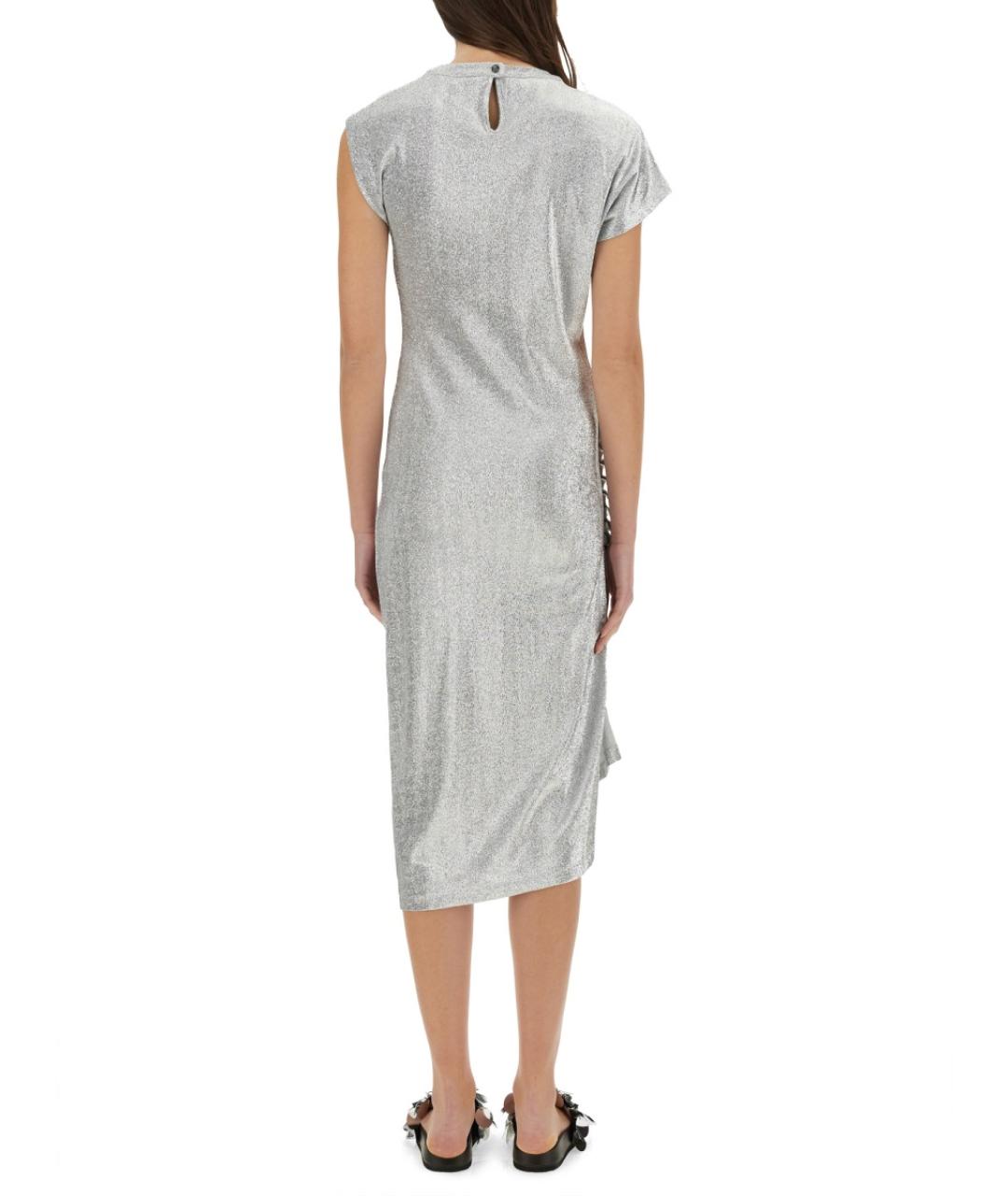 PACO RABANNE Серебряное вискозное повседневное платье, фото 4