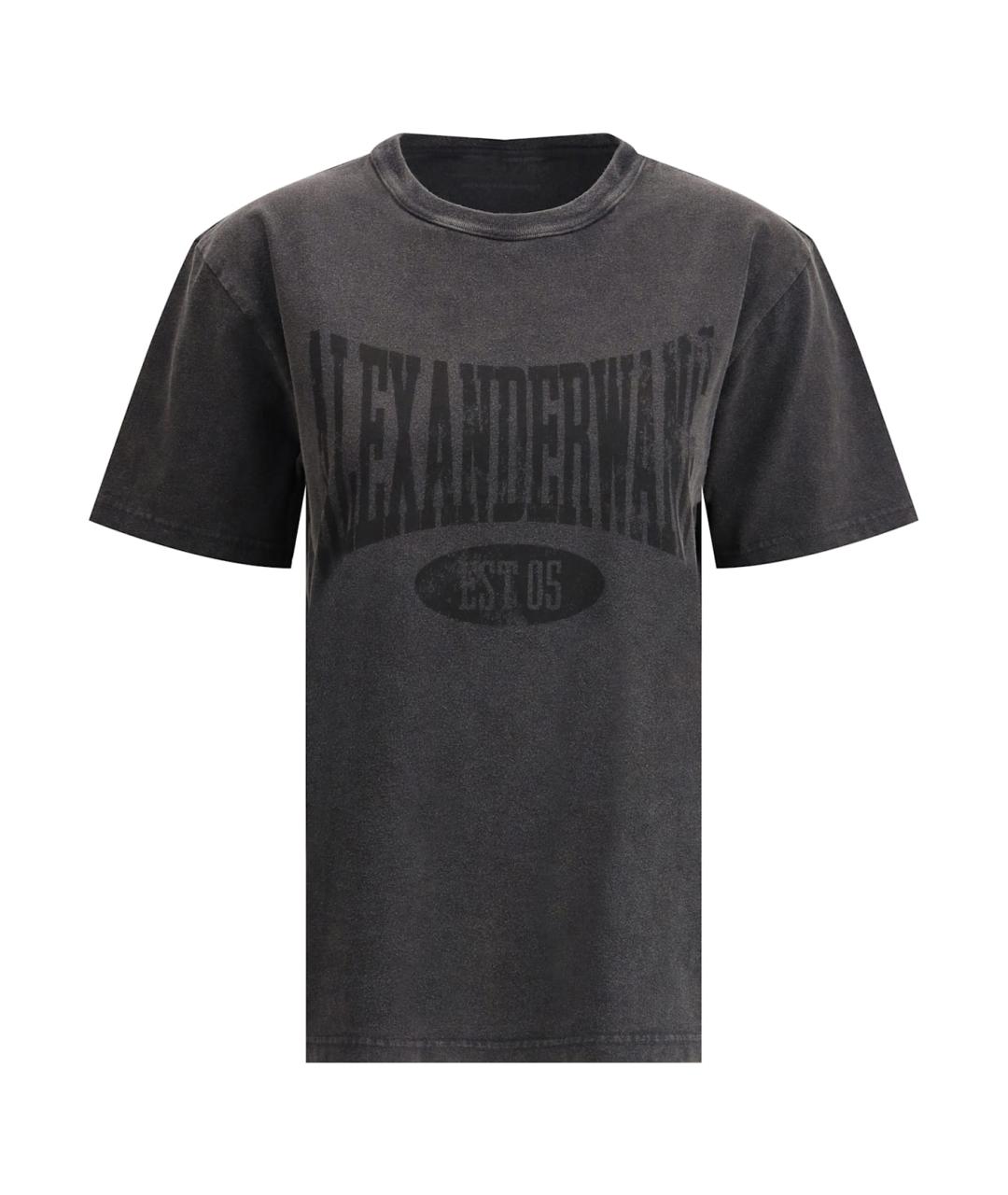 ALEXANDER WANG Черная хлопковая футболка, фото 1