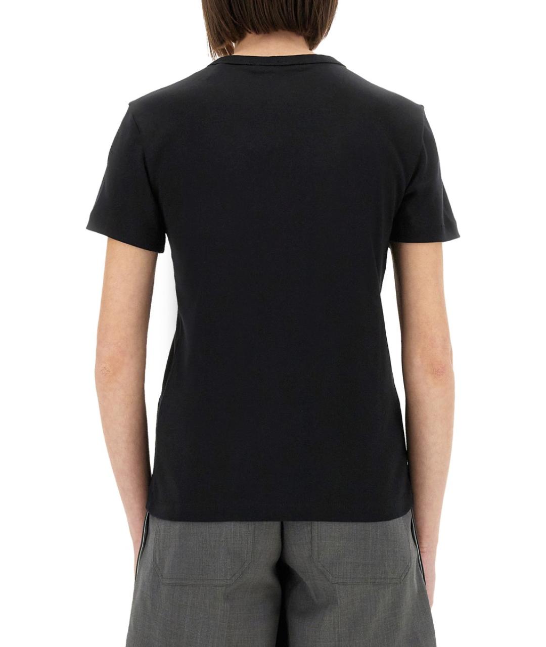 HELMUT LANG Черная хлопковая футболка, фото 3