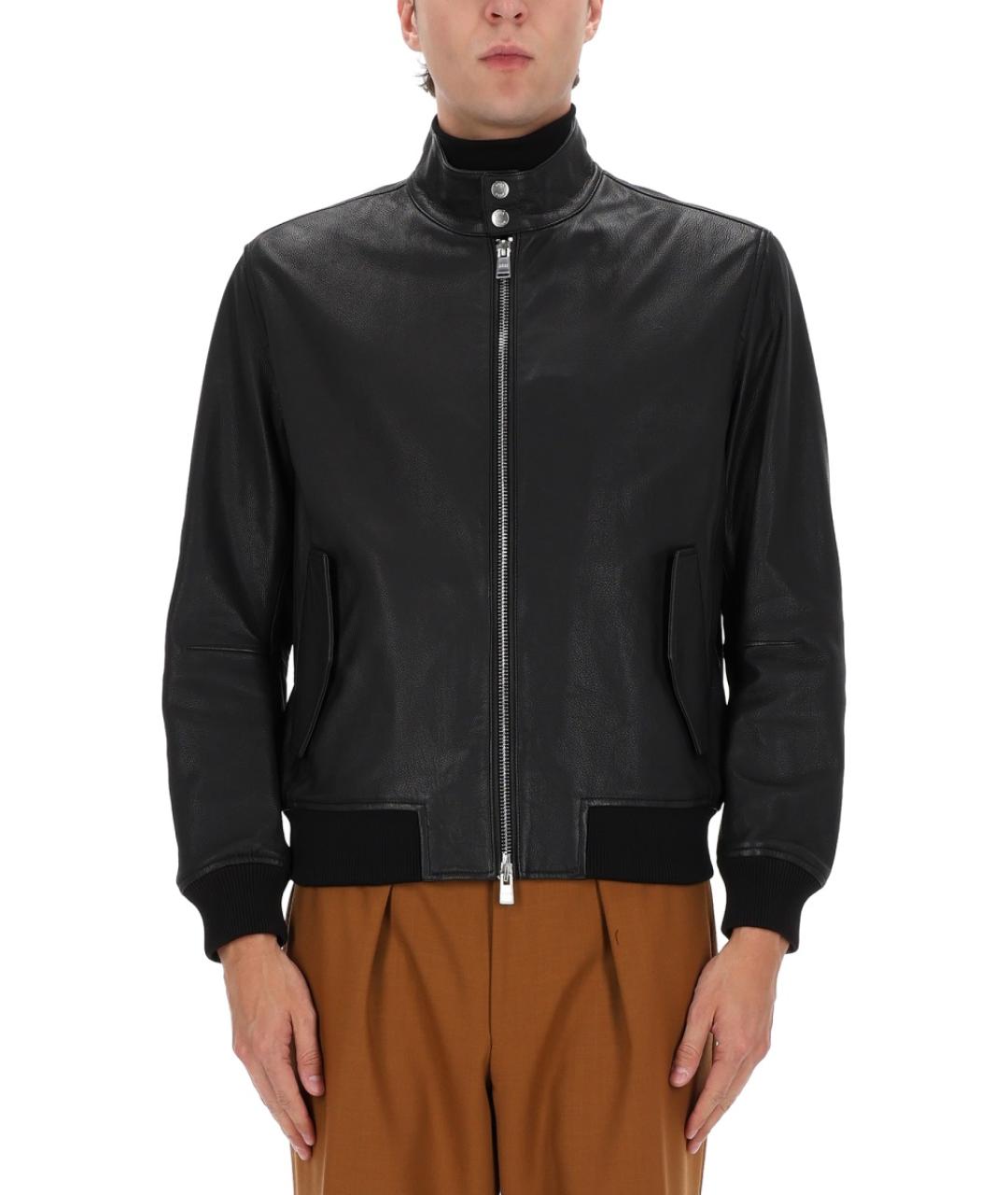 HUGO BOSS Черная кожаная куртка, фото 4