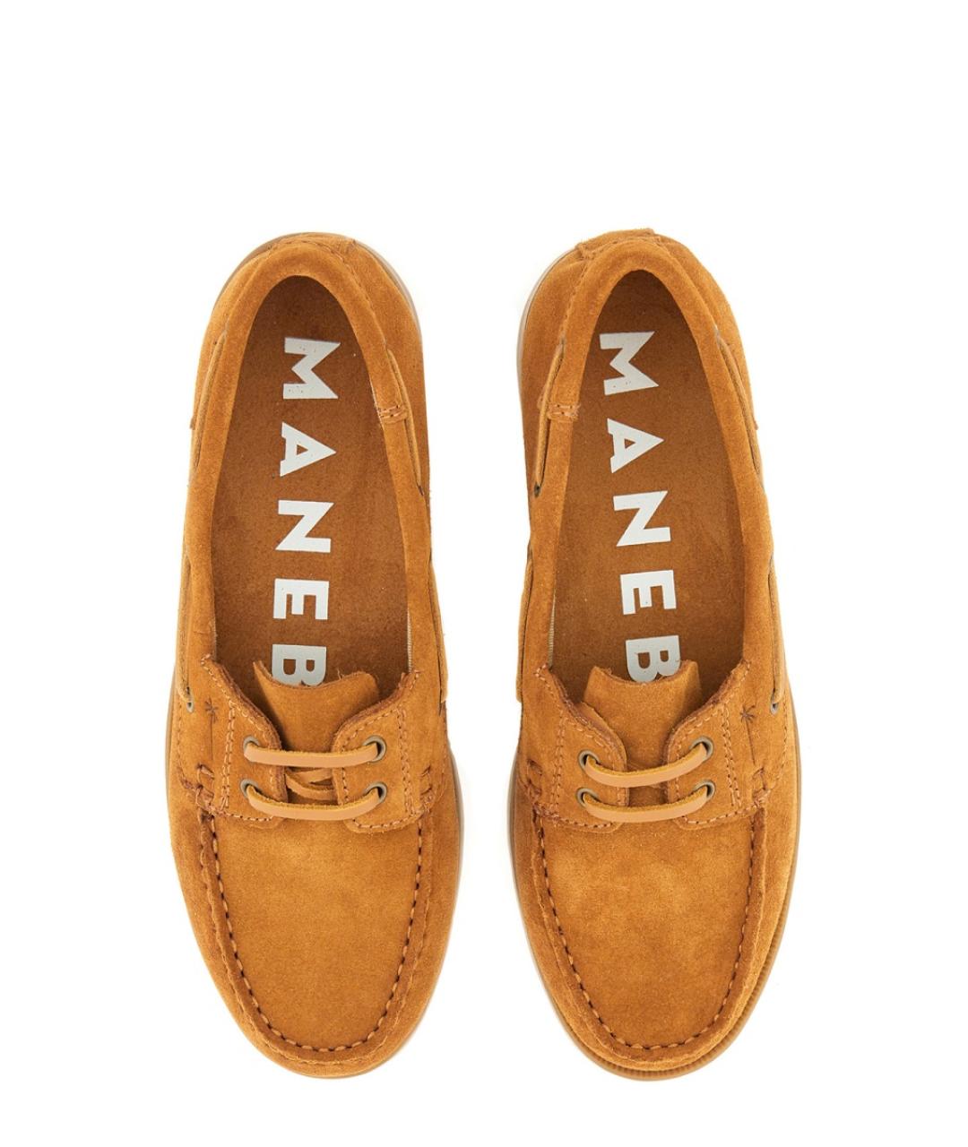 MANEBI Коричневые кожаные лоферы, фото 5