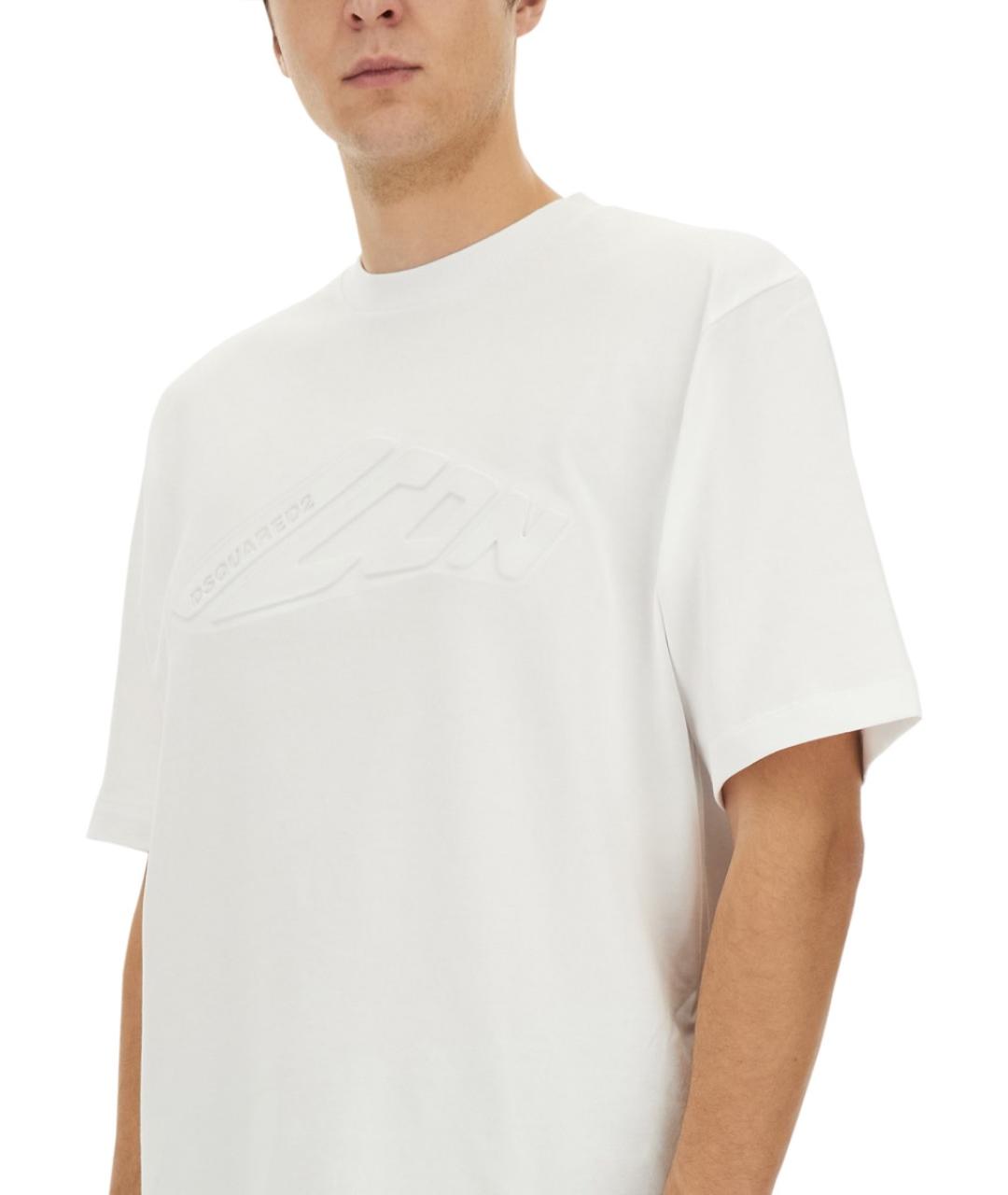 DSQUARED2 Белая хлопковая футболка, фото 4