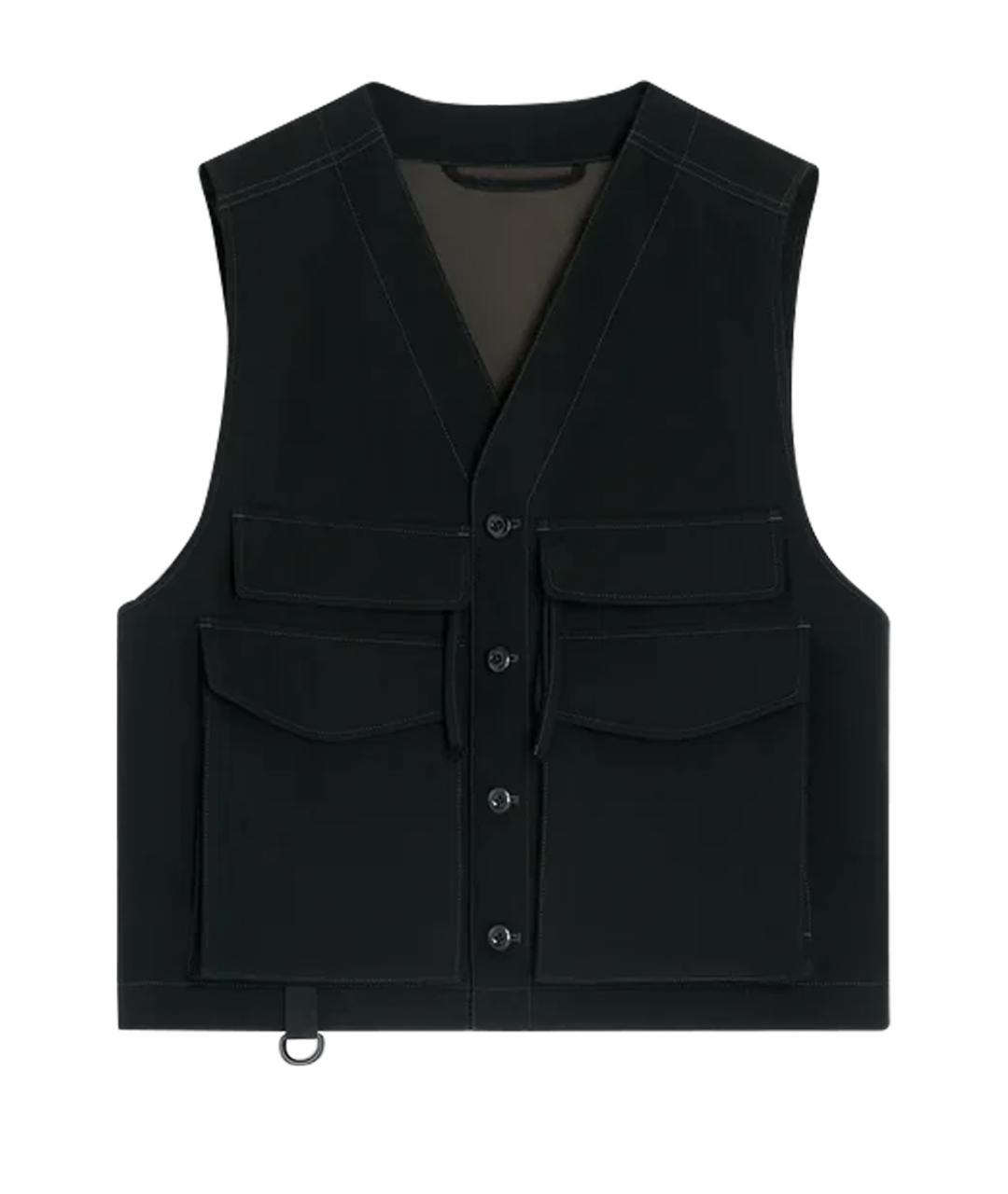 LEMAIRE Черный хлопковый жилет, фото 1