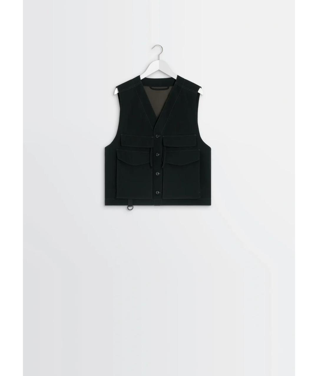 LEMAIRE Черный хлопковый жилет, фото 5
