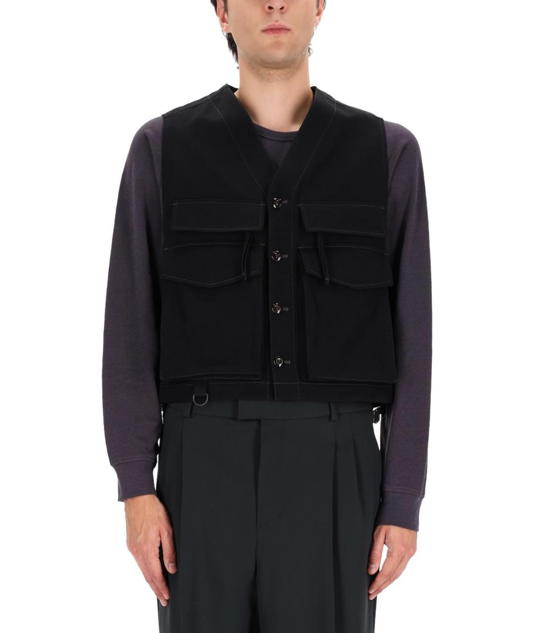 LEMAIRE Черный хлопковый жилет, фото 2