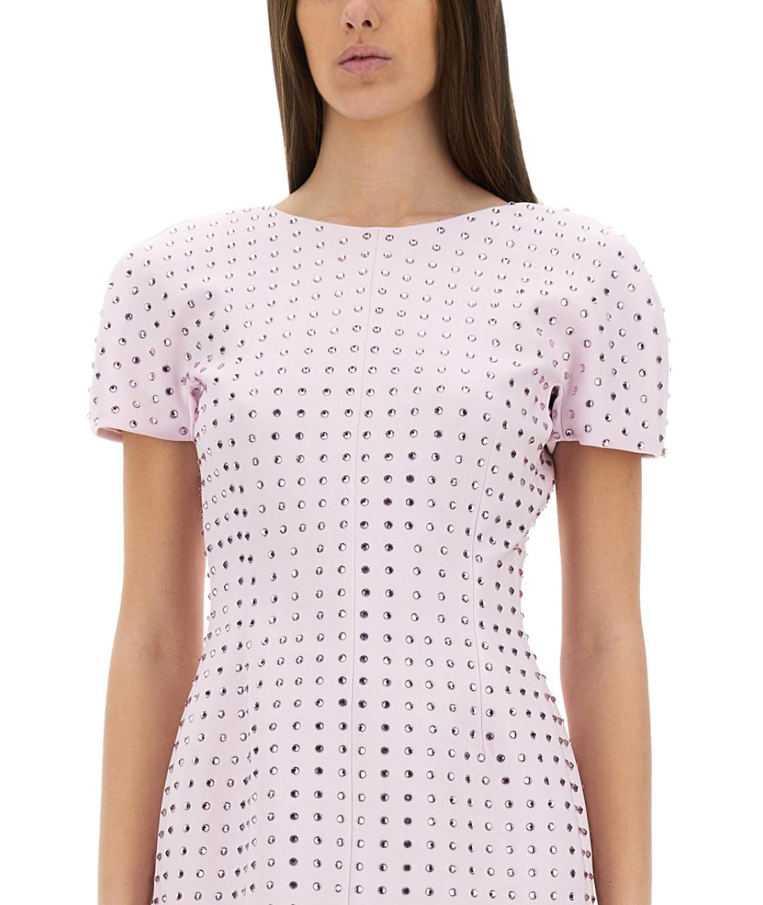 SPORTMAX Розовое полиамидовое повседневное платье, фото 2