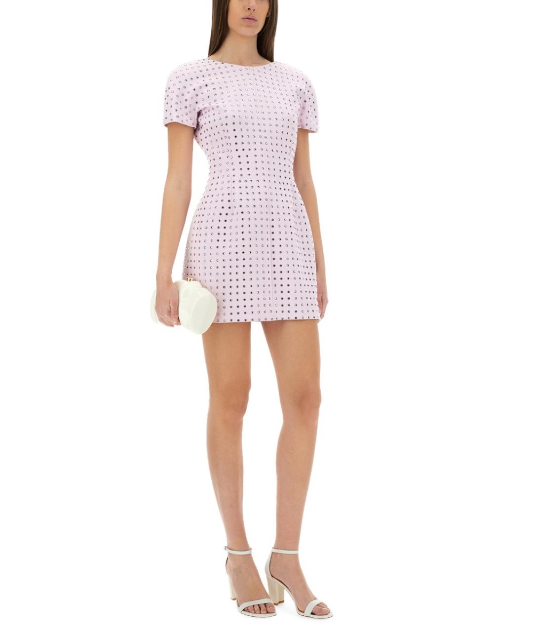 SPORTMAX Розовое полиамидовое повседневное платье, фото 4