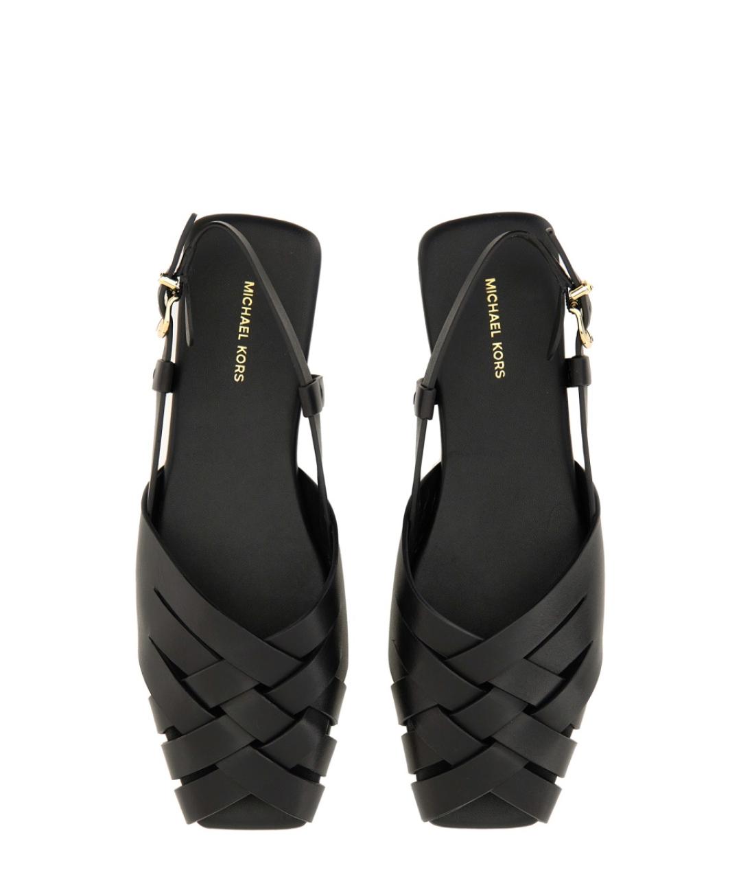 MICHAEL KORS Черные кожаные балетки, фото 5