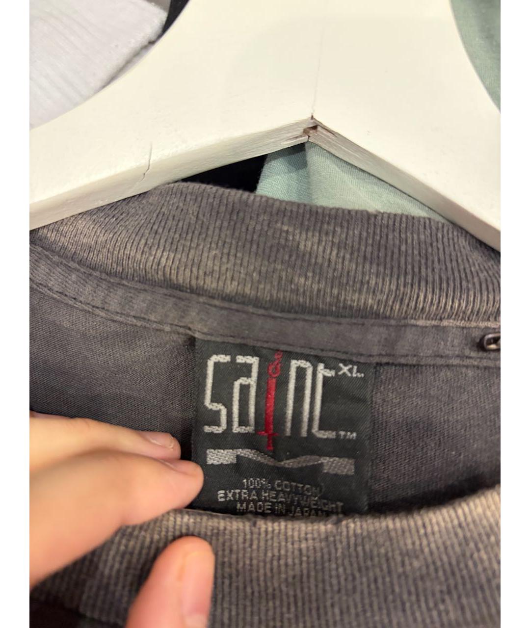 Saint Michael Черная хлопковая футболка, фото 4