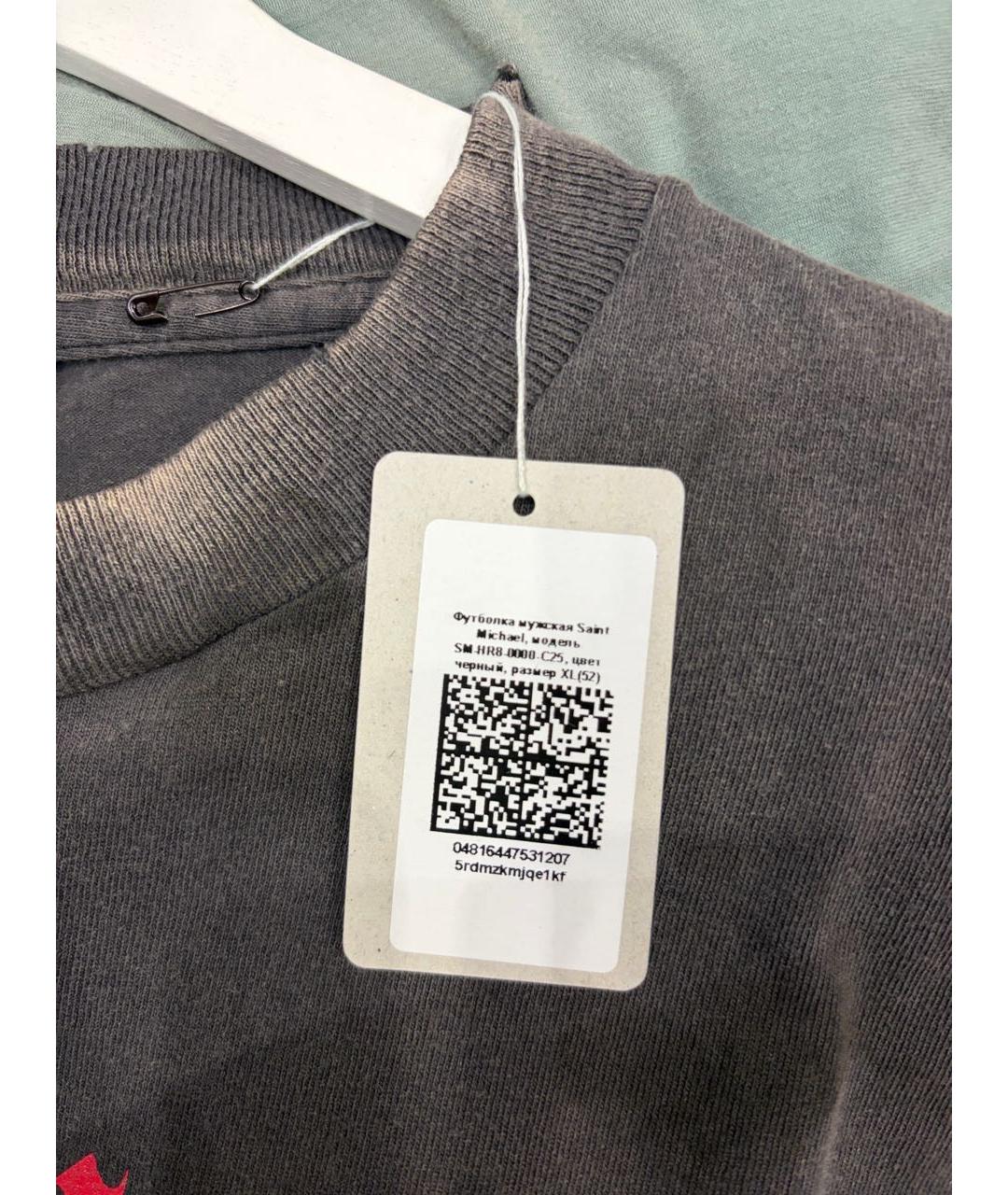 Saint Michael Черная хлопковая футболка, фото 3