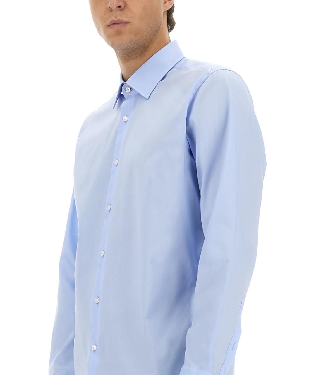 HUGO BOSS Синяя хлопковая кэжуал рубашка, фото 4