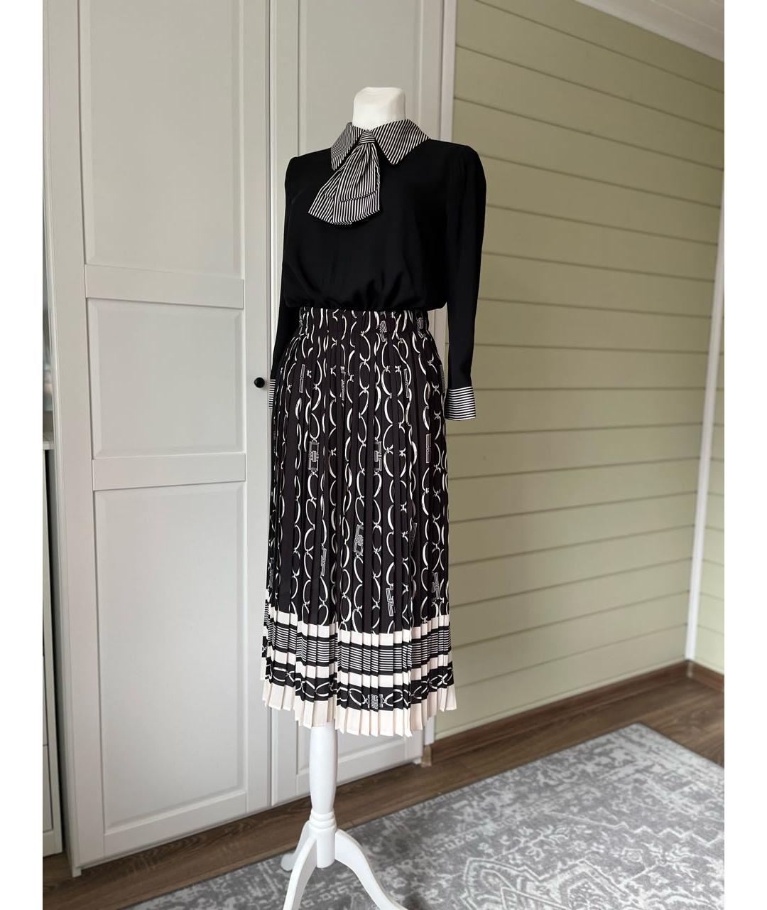 ELISABETTA FRANCHI Черное полиэстеровое вечернее платье, фото 3