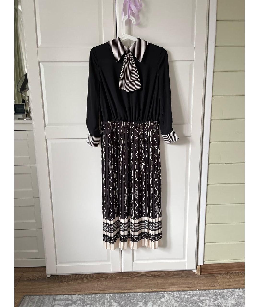 ELISABETTA FRANCHI Черное полиэстеровое вечернее платье, фото 9