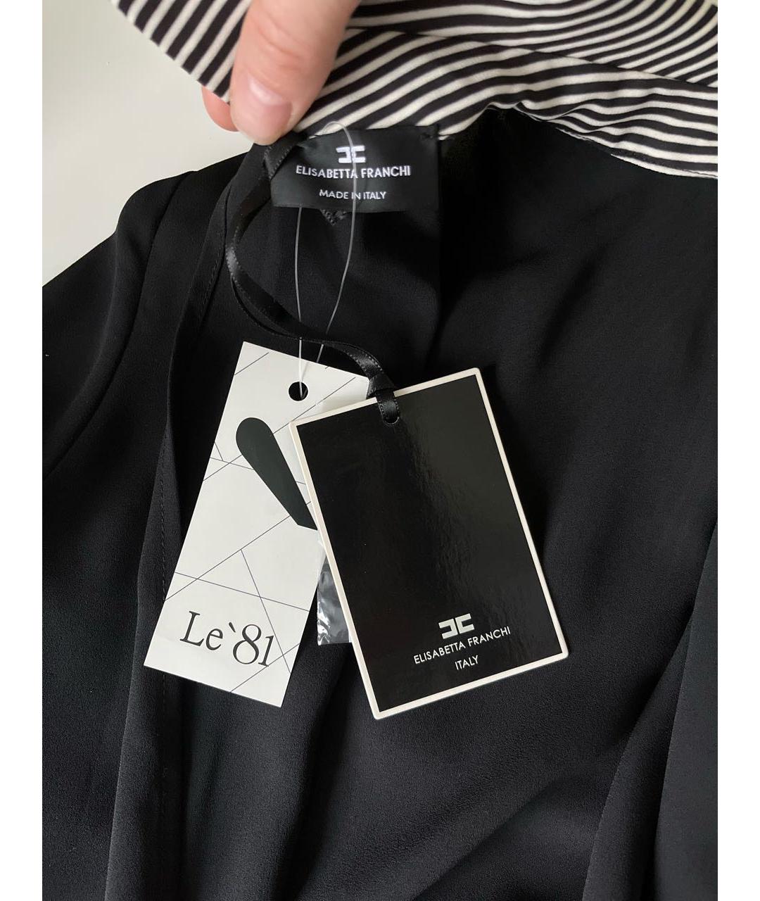 ELISABETTA FRANCHI Черное полиэстеровое вечернее платье, фото 4
