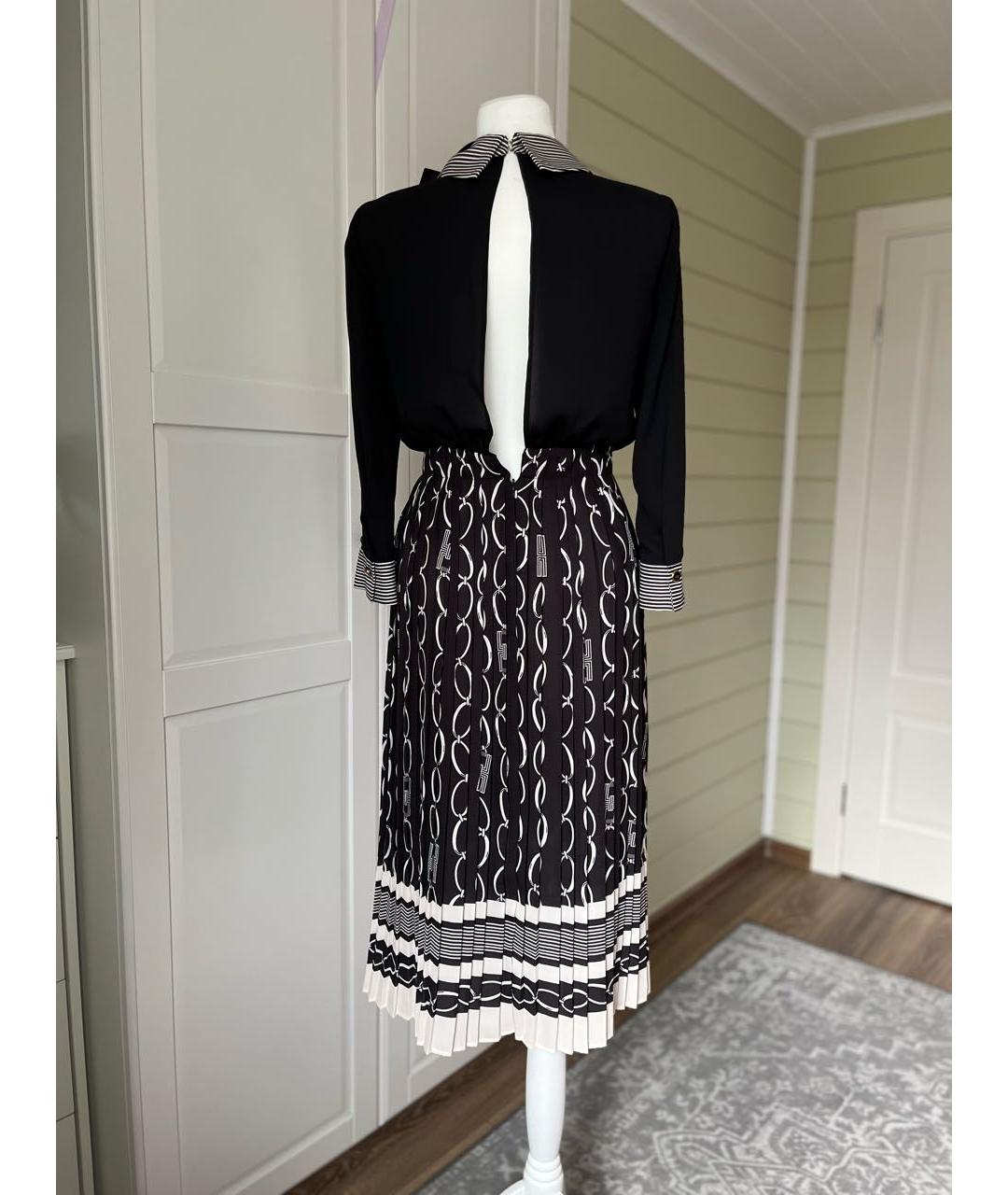 ELISABETTA FRANCHI Черное полиэстеровое вечернее платье, фото 2