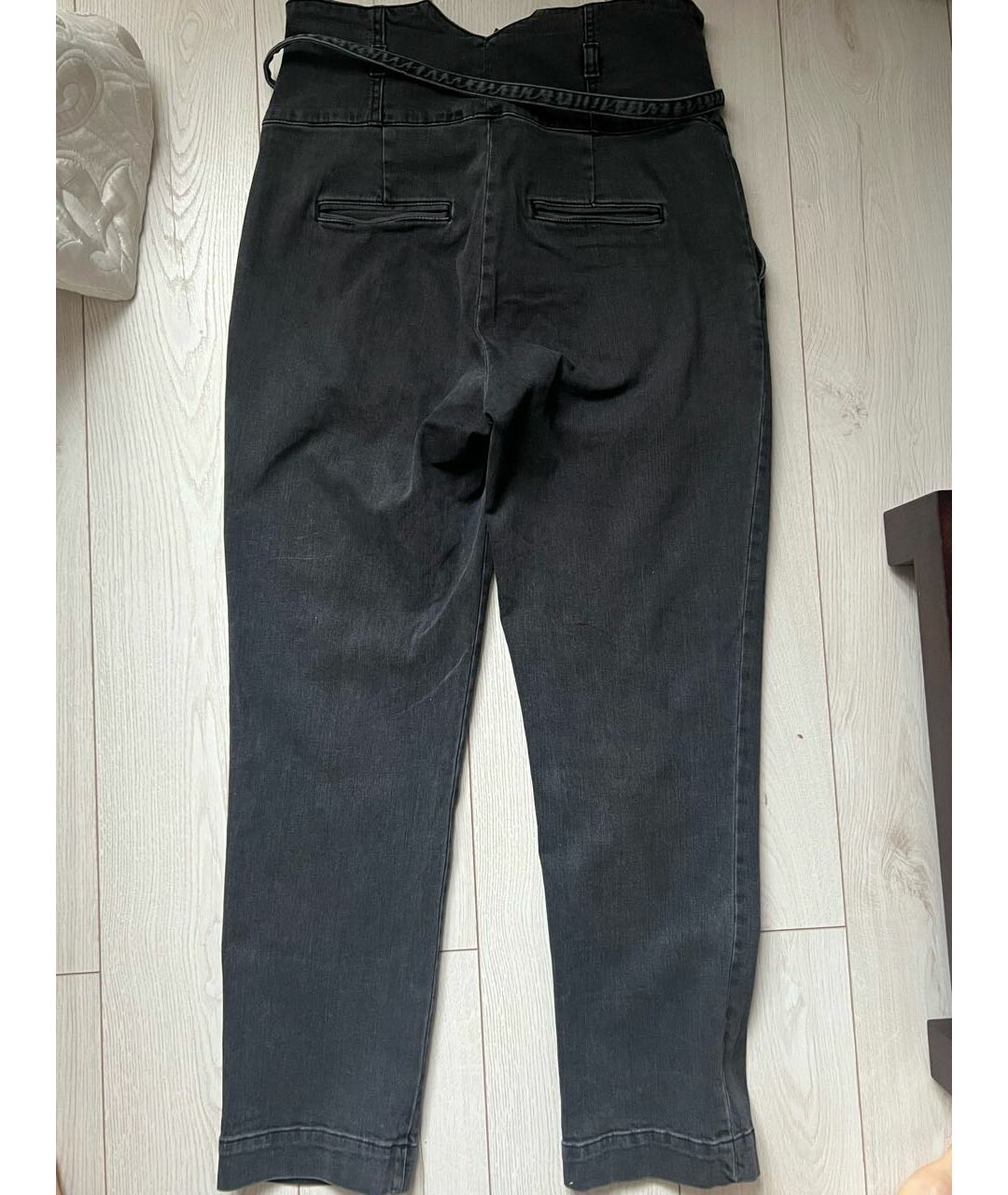 PINKO Антрацитовые хлопко-эластановые прямые джинсы, фото 2