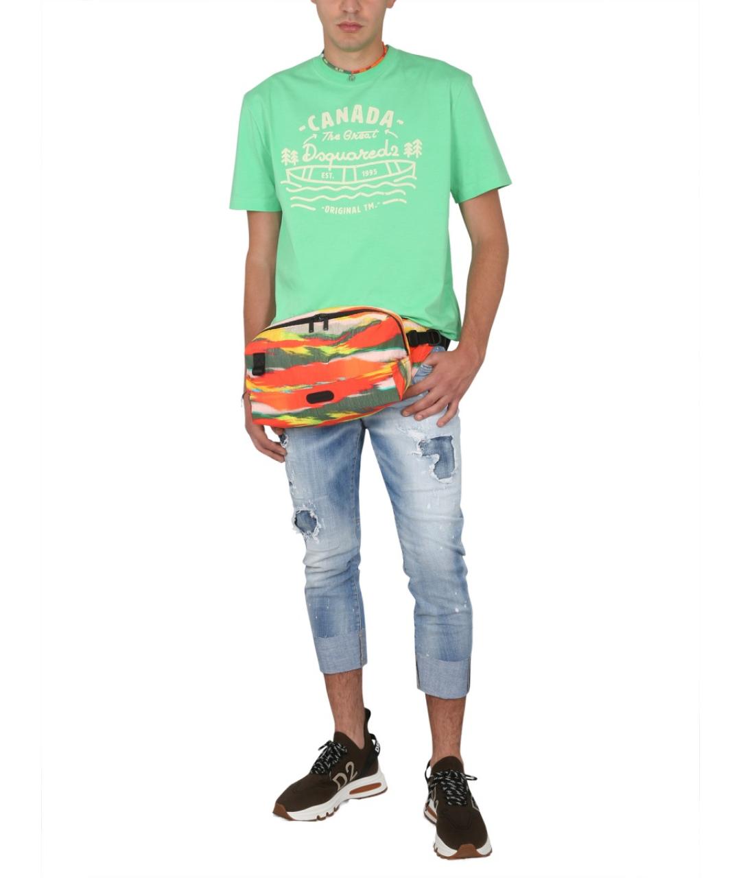 DSQUARED2 Зеленая хлопковая футболка, фото 3