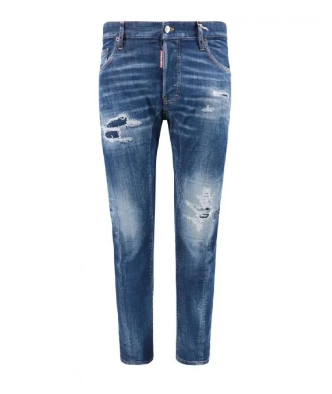 DSQUARED2 Синие хлопковые прямые джинсы, фото 1