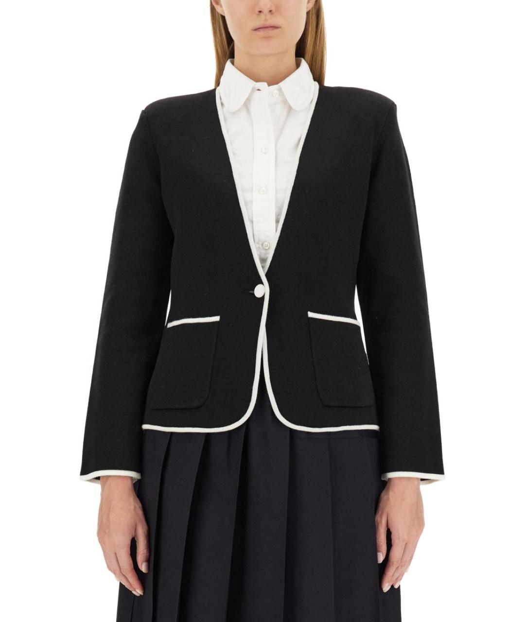 THOM BROWNE Черный шерстяной жакет/пиджак, фото 2
