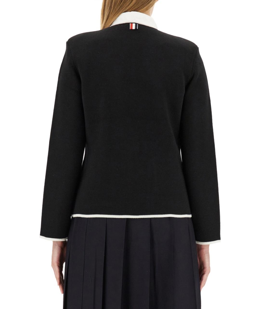 THOM BROWNE Черный шерстяной жакет/пиджак, фото 4
