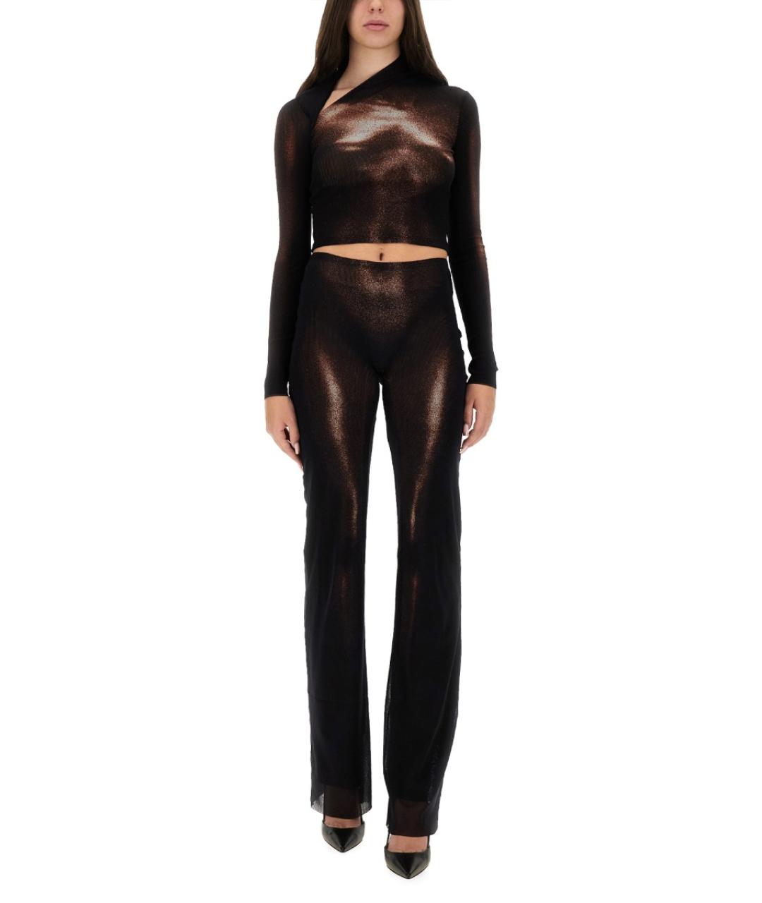 JEAN PAUL GAULTIER Коричневые полиамидовые прямые брюки, фото 3