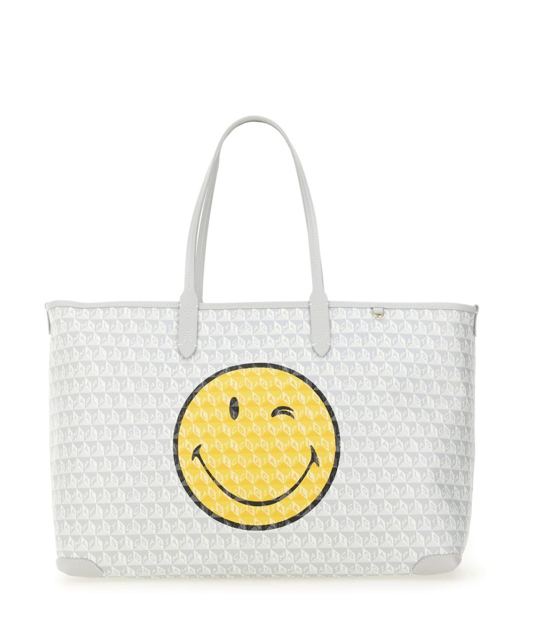 ANYA HINDMARCH Серая кожаная сумка тоут, фото 3