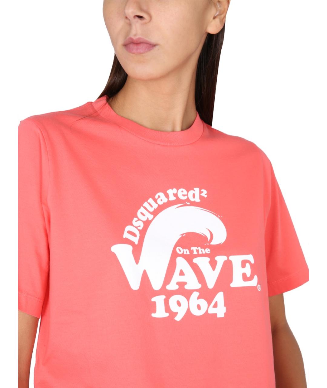 DSQUARED2 Розовая хлопковая футболка, фото 5