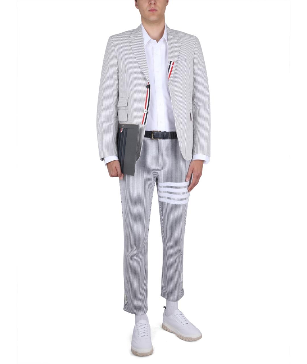 THOM BROWNE Серый хлопковый пиджак, фото 3